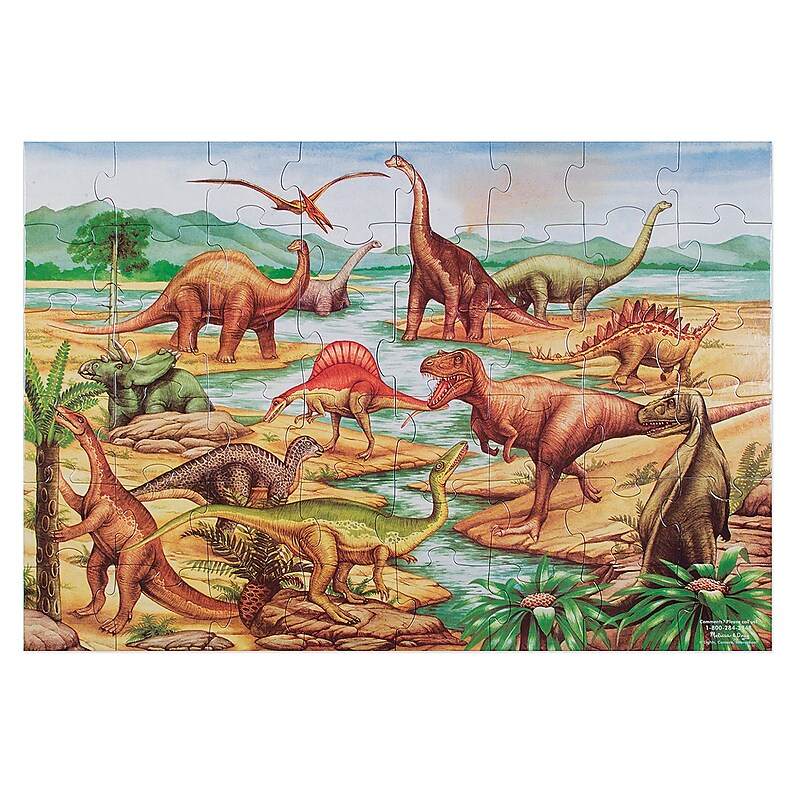 Melissa & Doug Dinosaurs Floor Puzzle, 48 Pieces (LCI421) image 1
