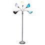 Simple Designs Medusa 67" Silver Floor Lamp with Cone Shades, Blue/White/Gray (LF2006-SBG)~#|#~B02EDBE2-6E21-40D4-9DDC045DE0DF805C_sc7