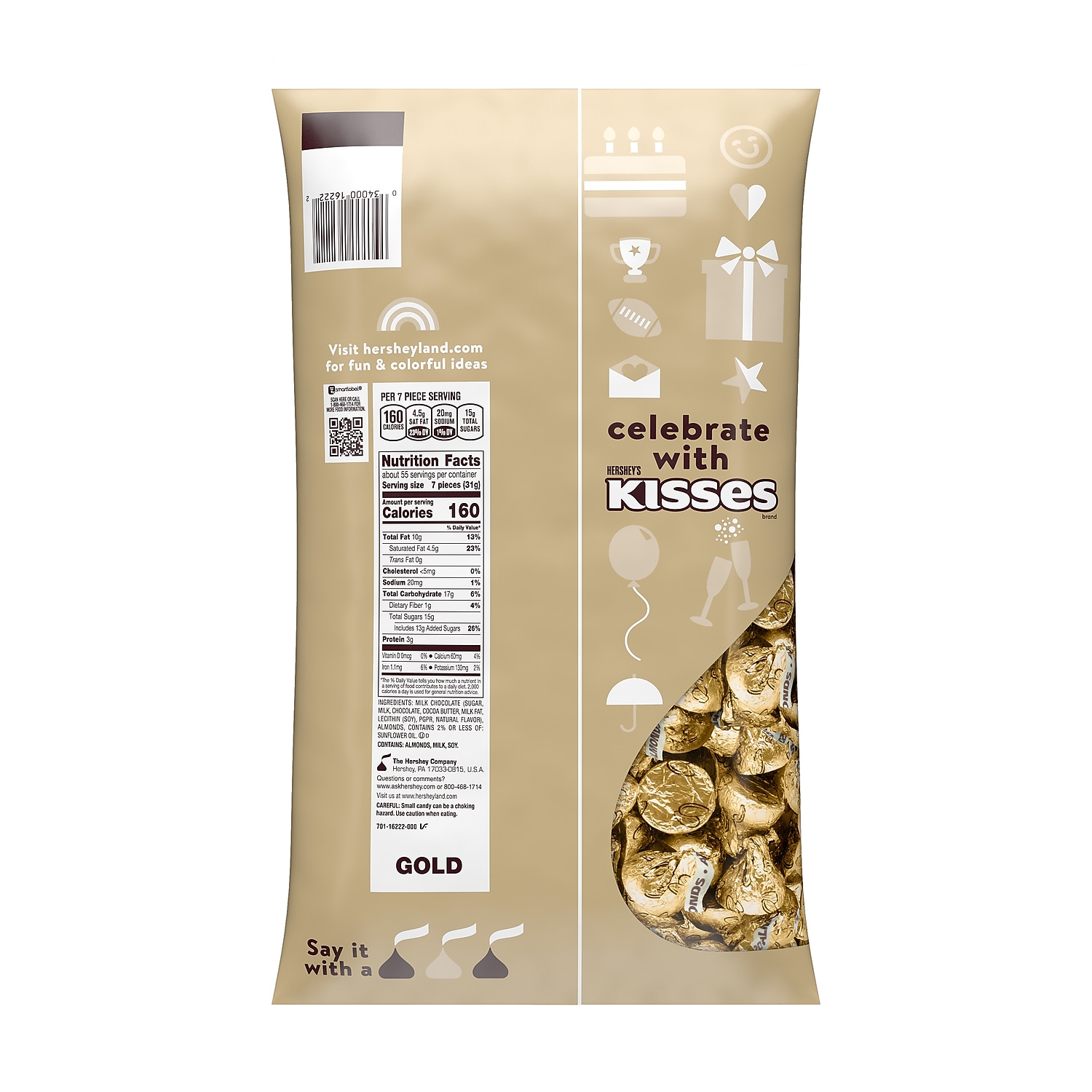 Hershey's KISSES Milk Chocolate With Almonds HEC62083 - Picture 2 of 5