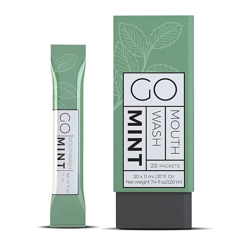 Go Mouthwash Mint Mouthwash, 0.37 oz., 20/Pack (GMHMW20) image 1