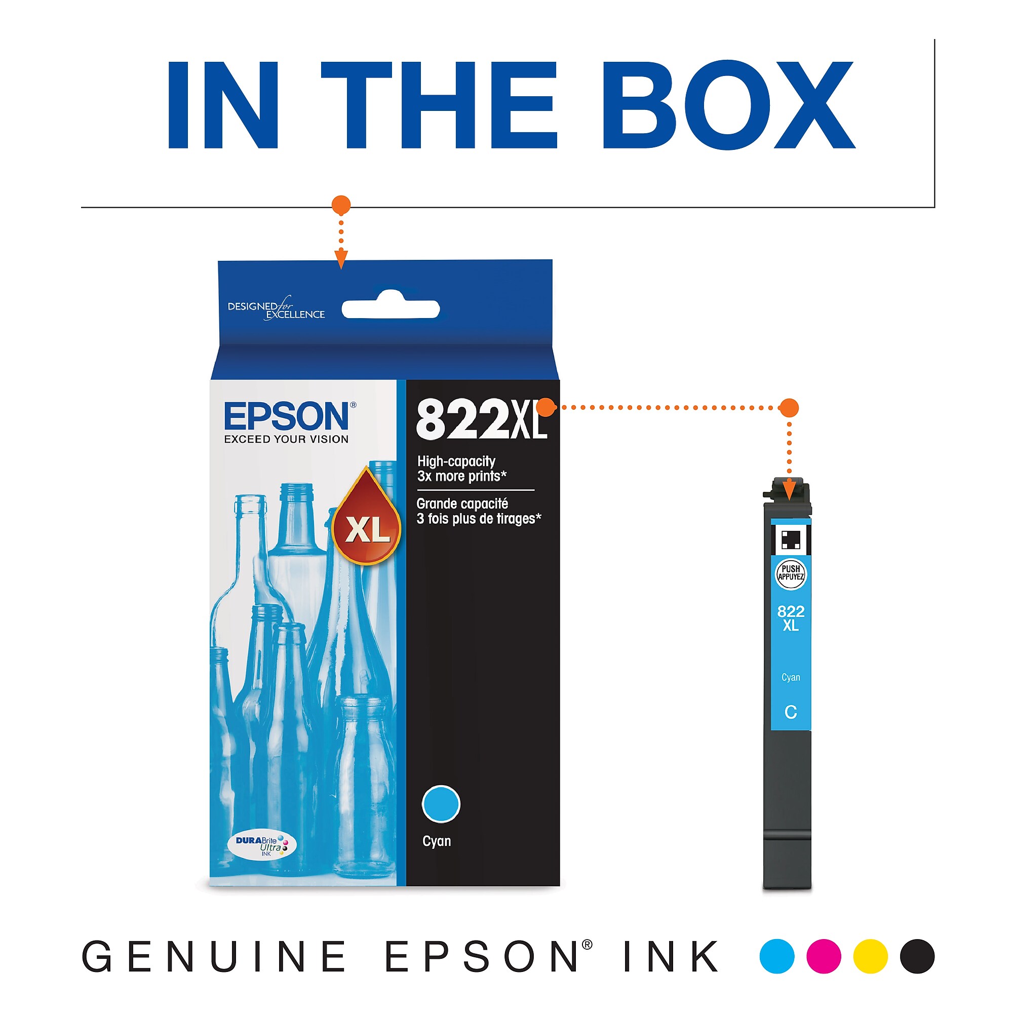 Epson T822XL Cyan High Yield Ink Cartridge (T822XL220-S) Sansujyuku sansujyuku.com