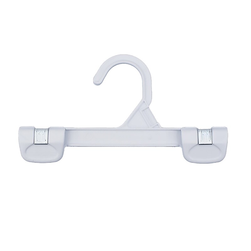 Nahanco 8" Plastic Snap Grip Skirt/Slack Hanger, White, 200/Pack (1681/8W) image 1