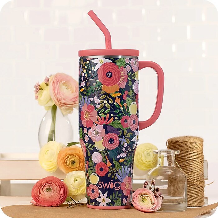 Swig Life Secret Garden Stainless Steel Vacuum Insulated Straw Top