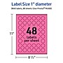 Avery Laser/Inkjet Round Multipurpose Labels, 1" Dia., Bright Pink, 3840/Box (94500)~#|#~B0497E3D-B975-49B0-AB1849F451BCC133_sc7
