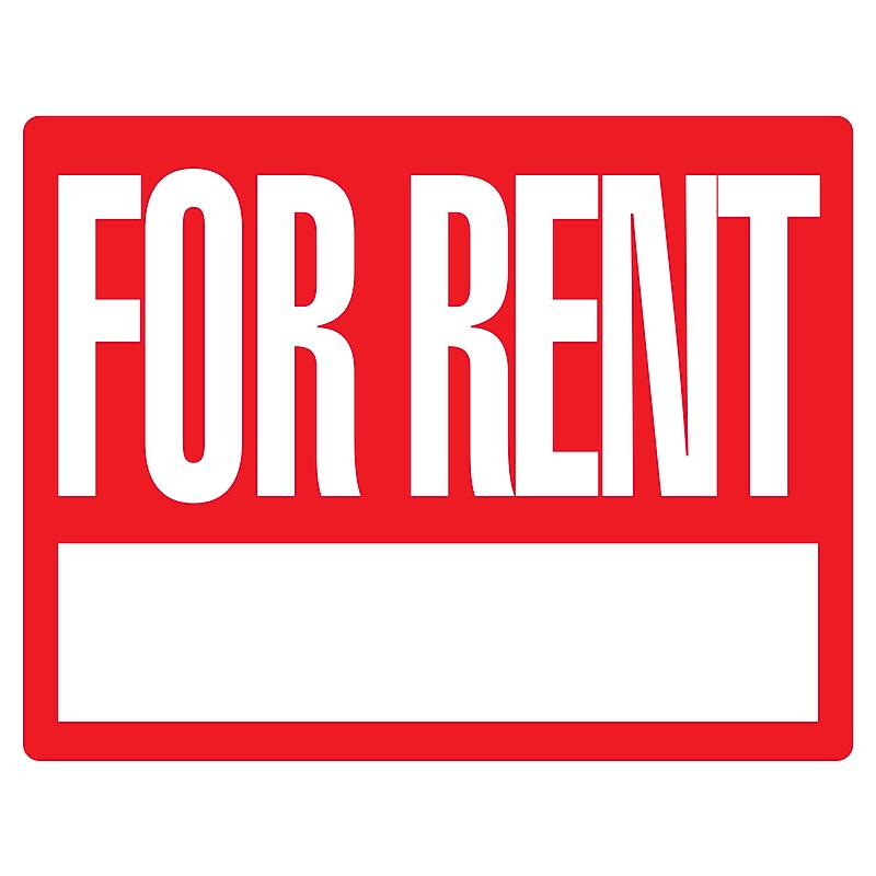 Cosco Corrugate For Rent Outdoor Sign Kit, 19" x 15", Red/White (098538) image 1