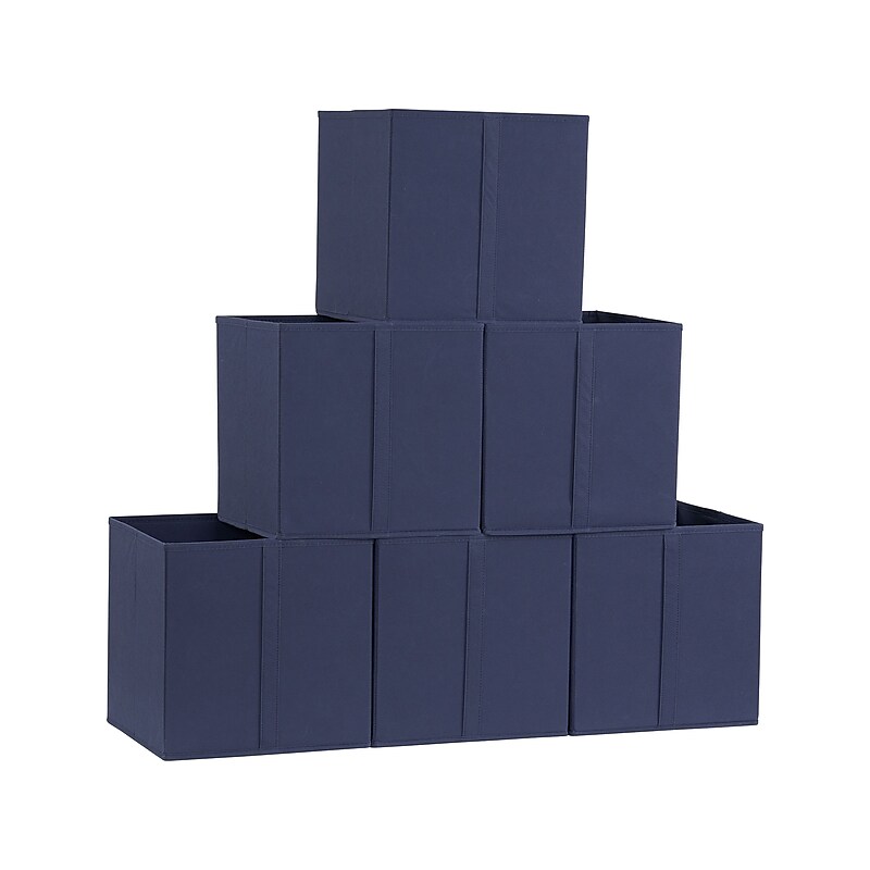 Household Essentials 11" x 11" Bin Storage, Navy, 6/Set (330-1) image 1