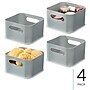 iDESIGN Medium Stackable Plastic Storage Bin, 5" x 8.43" x 8.43", Gray, 4/Pack (29213M4)~#|#~B0675152-CCD9-40ED-8637590A48FE6EAE_sc7