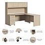 Bush Business Furniture Studio C 72"W L Shaped Desk with Hutch and Mobile File Cabinet, Natural Elm (STC006NESU)~#|#~B06DF862-62BD-4356-B05143D31AF424A5_sc7
