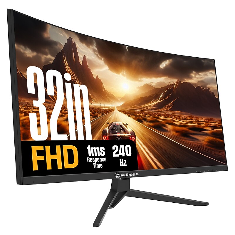 Westinghouse 32" Curved FHD 240Hz LED AMD FreeSync Gaming Monitor, Built-In Speaker, Black (WC32RX6250) image 1