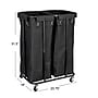 Household Essentials 2-Section Rolling Hamper, Canvas, Black (HE1095)~#|#~B07B3A24-9B70-488B-BB9A7E9BBECC2F6A_sc7