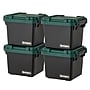 Iris Heavy Duty 30 Qt. Storage Bin with Latching Lid, Plastic, Black, 4/Pack (500343)~#|#~B086CE17-F948-4497-B16A3D08D7DA19F8_sc7