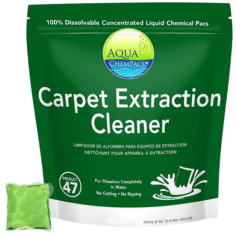 Aqua ChemPacs Carpet Extraction Cleaner Capsules, 50 Pacs/Bag (9321278) image 1