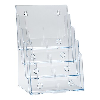 Azar Four-Tier Brochure Holder, 8.5" x 11", Clear Plastic (252376)