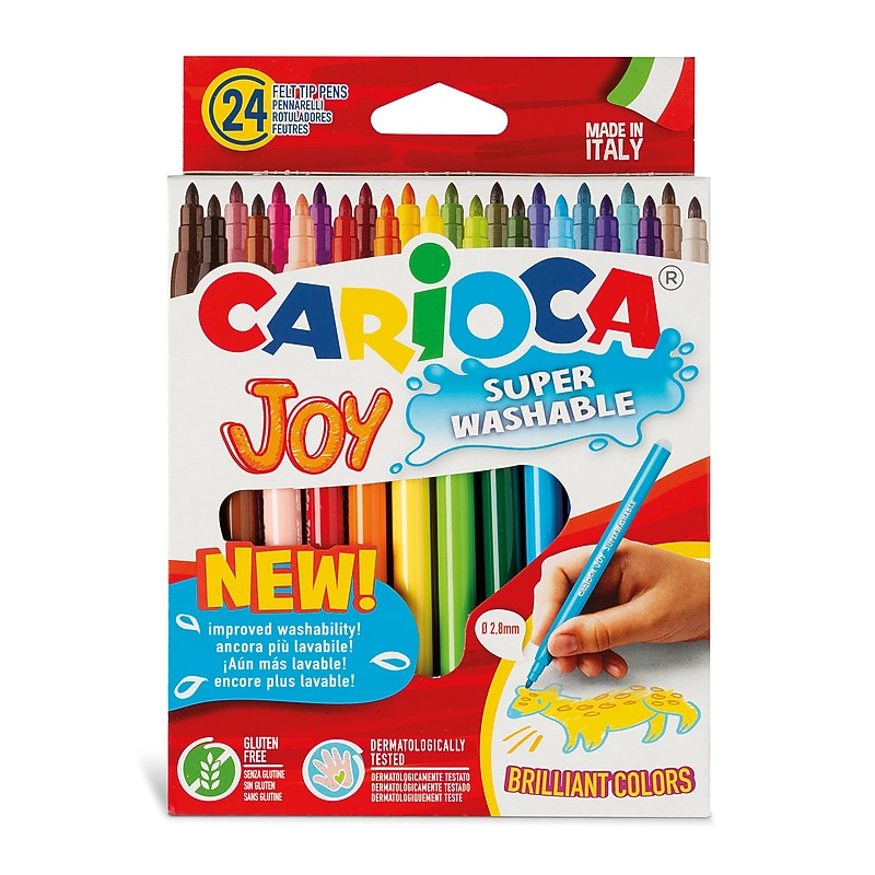 CARIOCA Joy Washable Kids Marker, Fine Tip, Assorted Colors, 24/Set (CRA40615) image 1
