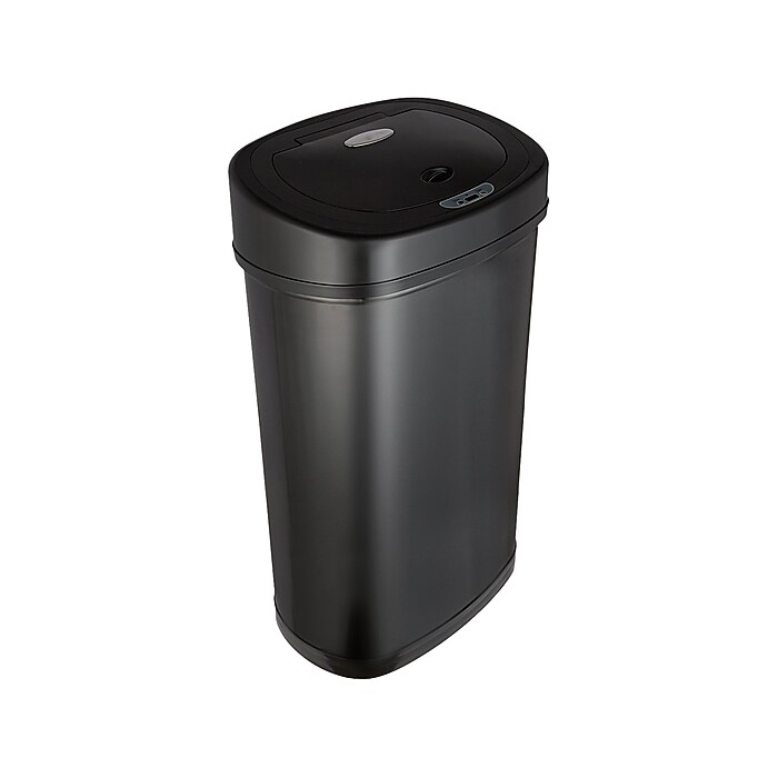 Nine Stars Stainless Steel Sensor Trash Can, 13.2-Gallon, Black