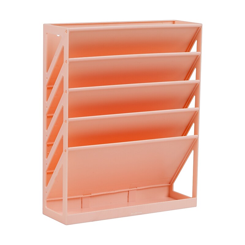 Mind Reader 5-Pocket Plastic Mountable Wall File, Letter Size, Pink (WALLANCH-PNK) image 1