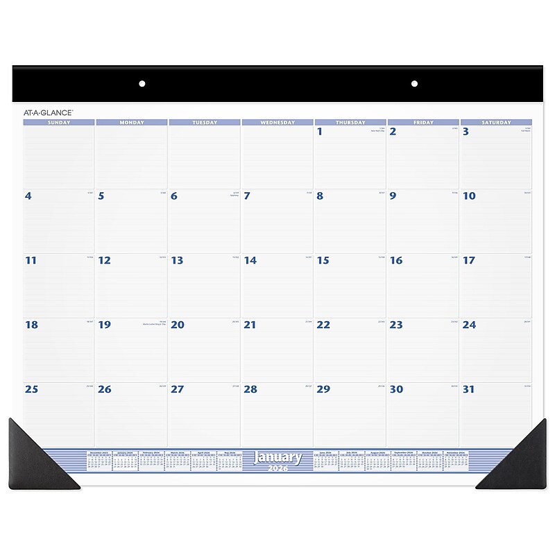 2026 AT-A-GLANCE 24" x 19" Monthly Desk Pad Calendar, Blue/Gray (SW230-00-26) image 1