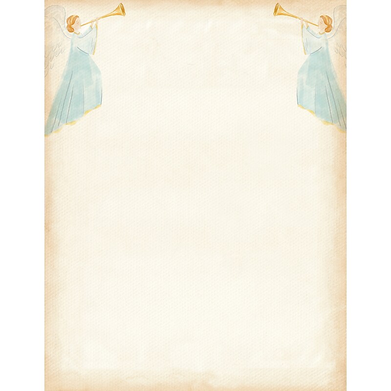Great Papers! Holiday Stationery Letterhead Angels and Horn, Multicolor, 50 sheets (2024028) image 1