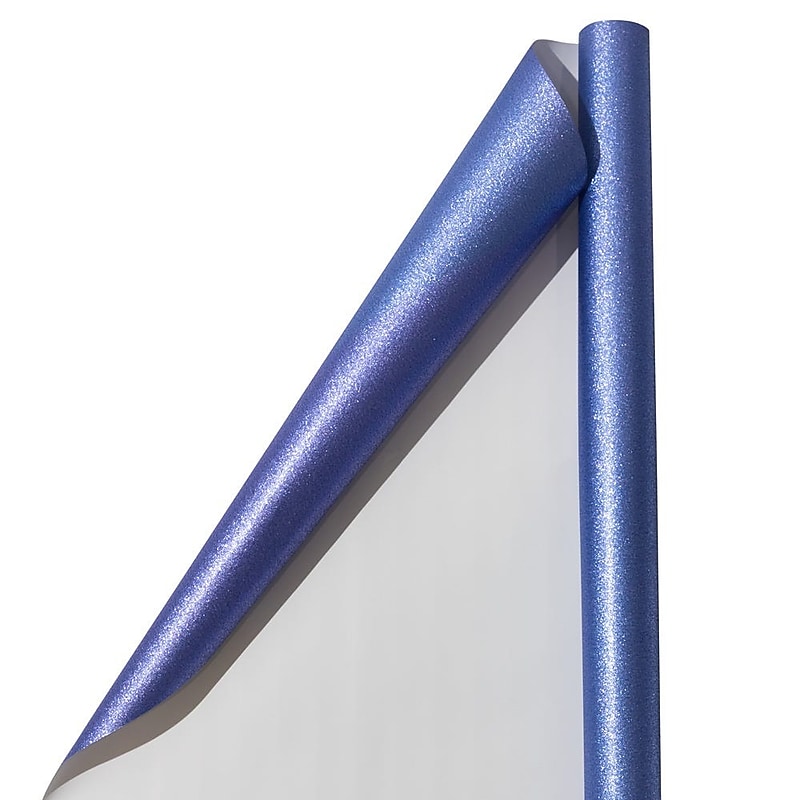 JAM Paper Christmas Wrapping Paper, 20' x 30", Blue Glitter (354537262) image 1