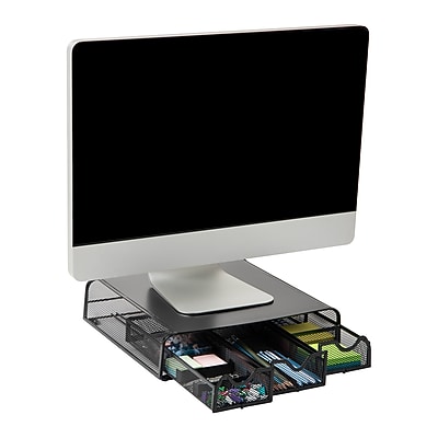 Mind Reader Ventilated Metal Monitor Stand, Up to 22″ Monitor, Black (MONMESH-BLK) Sansujyuku sansujyuku.com