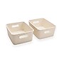 Azar Displays Small Wheat Lined Textured Plastic Storage Tote Bin with Handles, Decorative, 2/Pack~#|#~B0B3C8A6-9782-4DFF-8E1A9279BF92FEF3_sc7