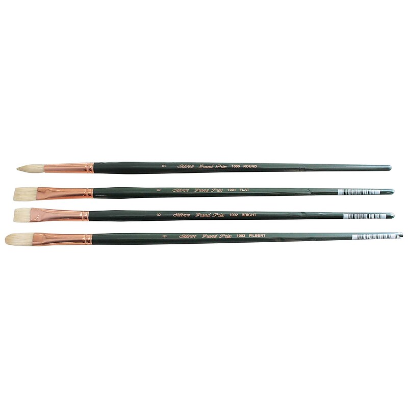 Silver Brush Natural Hog Bristle, Assorted Brushes, 4/Pack (SLVGP1079) image 1