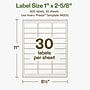 Avery Hemp Rectangle Laser/Inkjet Multipurpose Labels, 1" x 2-5/8", Off-White (600/Pack)~#|#~B0B6D396-6DAA-4685-8F4DA5EAFFABD9B2_sc7