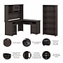Bush Furniture Cabot 60"W L Shaped Computer Desk with Hutch and 5 Shelf Bookcase, Heather Gray (CAB011HRG)~#|#~B0BB4A7D-18C2-4C9F-8D3A85196D88E2CB_sc7