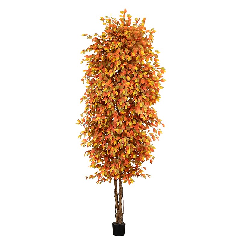 Nearly Natural 10' Autumn Ficus Artificial Fall Tree (T4769) image 1