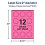 Avery Laser/Inkjet Round Multipurpose Labels, 2" Dia., Bright Pink, 120/Pack (94501)~#|#~B0C080B7-CEB9-42A9-9530CFC5C231D801_sc7