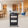 Luxor LEADER 3-Shelf Adjustable Media Utility Cart with Pullout Tray, Black (UCMT1KB)~#|#~B0C16F5F-DAF6-45B8-AD11648CF06DB5CB_sc7