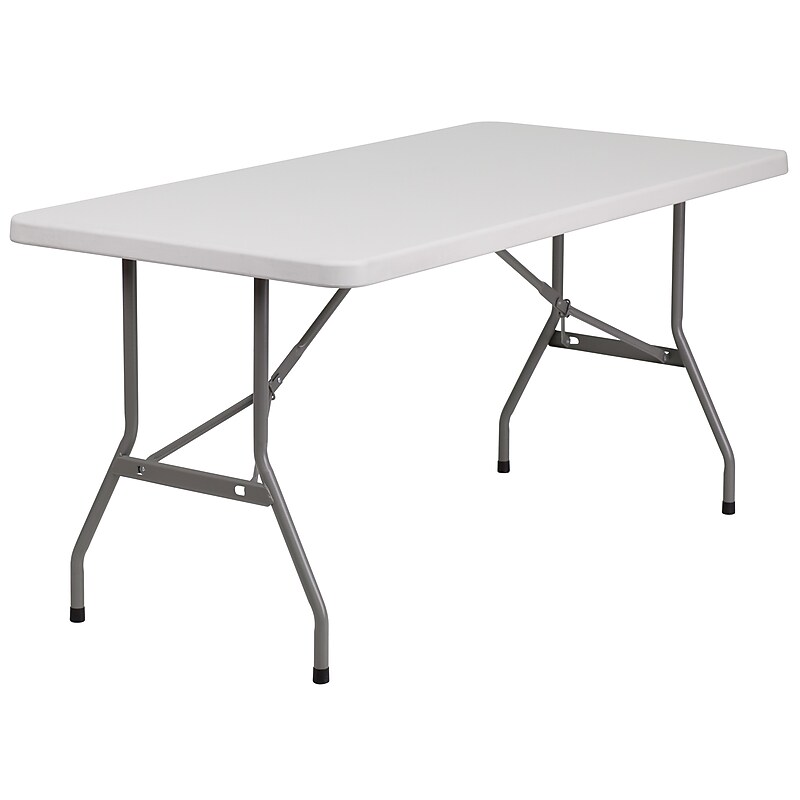 Flash Furniture Kathryn Folding Table, 60" x 30", Granite White (RB3060) image 1