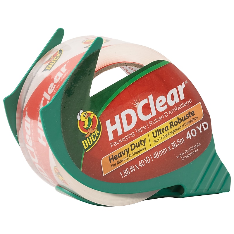 Duck HD Clear Heavy Duty Packing Tape with Dispenser, 1.88" x 40 yds. (287282) image 1