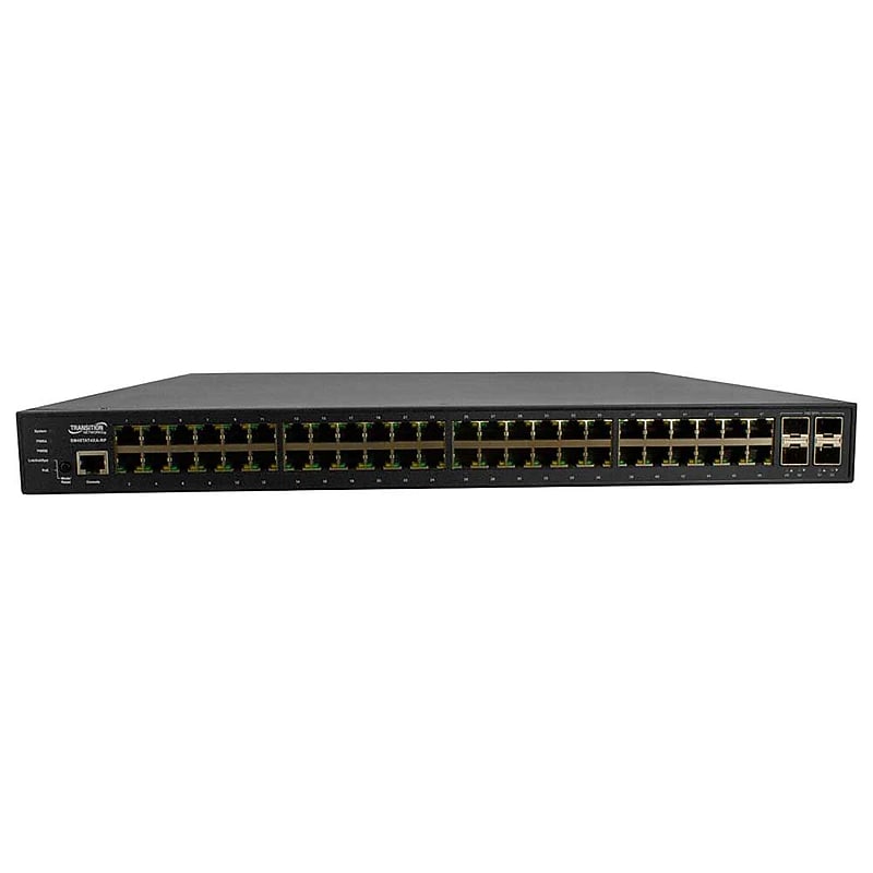 Lantronix Transition Network 48-Ports Gigabit Ethernet PoE Managed Switch, 176Gbps, Black (SM48TAT4XA-RP-SA) image 1