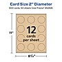 Avery Integrated Cards, 2" Dia., Matte Kraft Brown, 600/Box (95268)~#|#~B0D03F77-BA1F-48C0-971A032F57B640D0_sc7