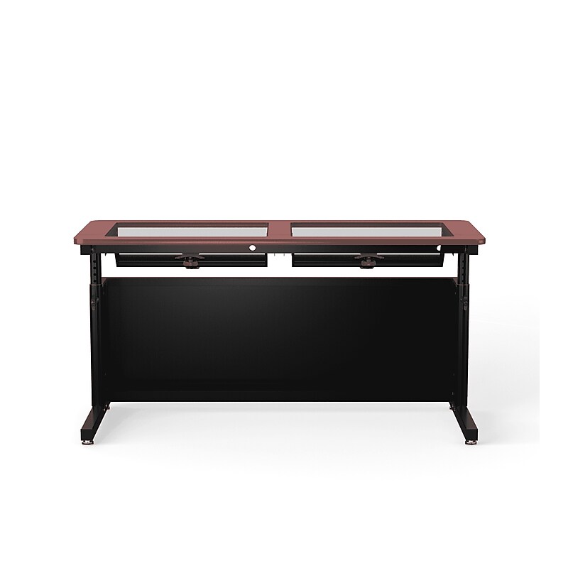 VersaDesk Downview 60"W Manual Adjustable Standing Computer Table, Cherry/Black (DVT6024-BC) image 1