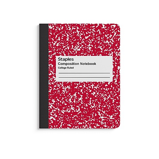 Staples® Composition Notebook, 7.5 x 9.75, College Ruled, 100 Sheets,  Assorted Colors (ST55063)