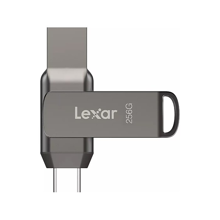 Lexar JumpDrive D400 Dual 256GB USB 3.1 Type-C Flash Drive, Gray