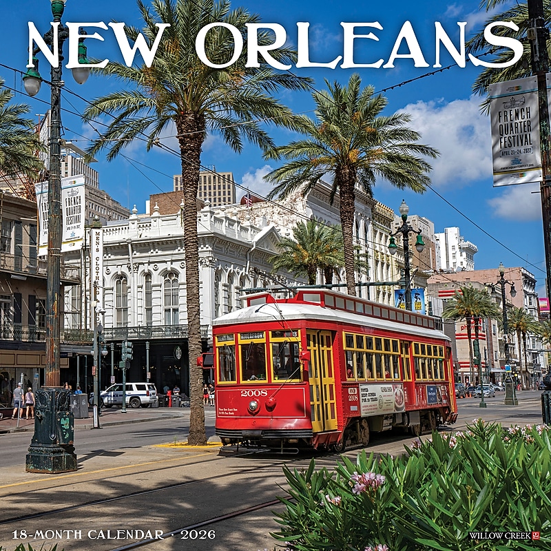 2026 Willow Creek New Orleans 12" x 12" Monthly Wall Calendar (55519) image 1