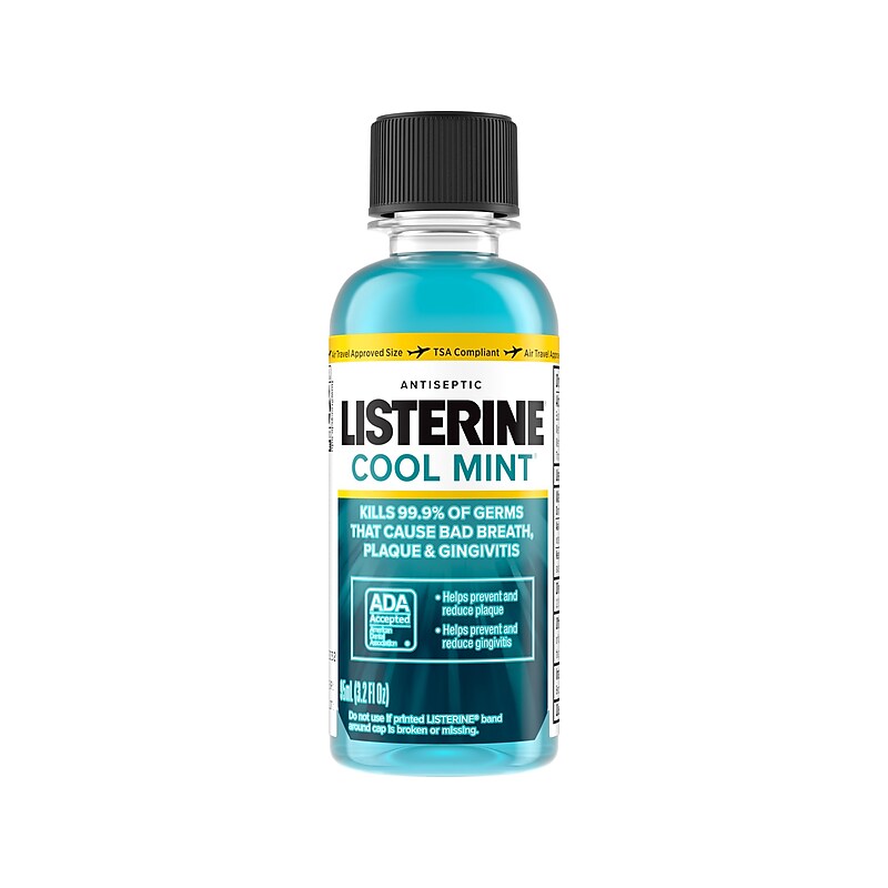Listerine Cool Mint Mouthwash with Eucalyptol, 3.2 Fl. Oz. (312547427951) image 1