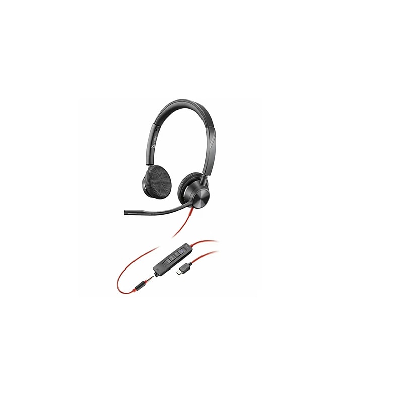 Poly Blackwire 3325 Binaural Wired Noise Canceling Headset, Black (8M3V5AA#ABA) image 1
