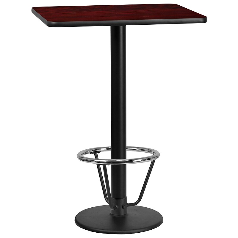 Flash Furniture Laminate Table Top with Round Base, 24" x 30", Mahogany (XUMA2430TR18B3F) image 1