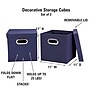 Household Essentials Collapsible Fabric Cube Storage Bin Set with Lids and Grommet Handles, (HH33-1)~#|#~B0EE7648-46E5-4B2A-90EEF922DF5A8BBF_sc7