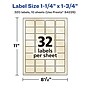 Avery Pearlized Ivory Rectangle Multipurpose Labels, 1.25" x 1.75", Ivory, 320/Pack (94226)~#|#~B0F20E4B-1ED8-4C0D-A2474A4642088F52_sc7