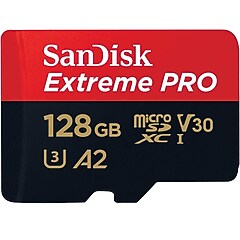 SanDisk Extreme PRO 128GB microSDXC Memory Card, Class 10, UHS I