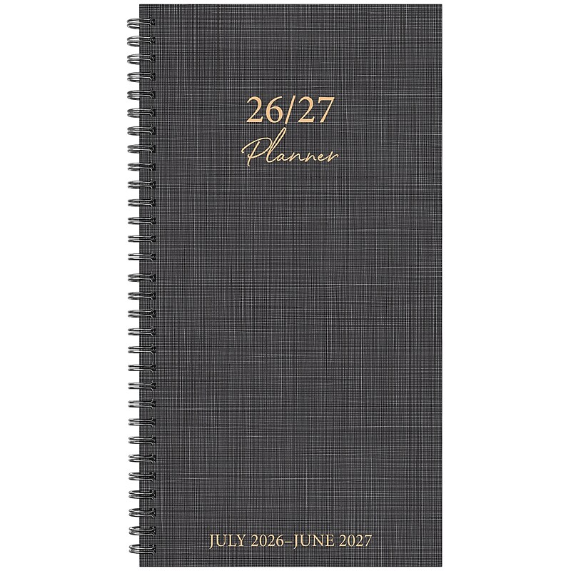 2026-2027 Willow Creek 3.5" x 6.5" Academic Weekly & Monthly Planner, Graphite Grid (65877) image 1