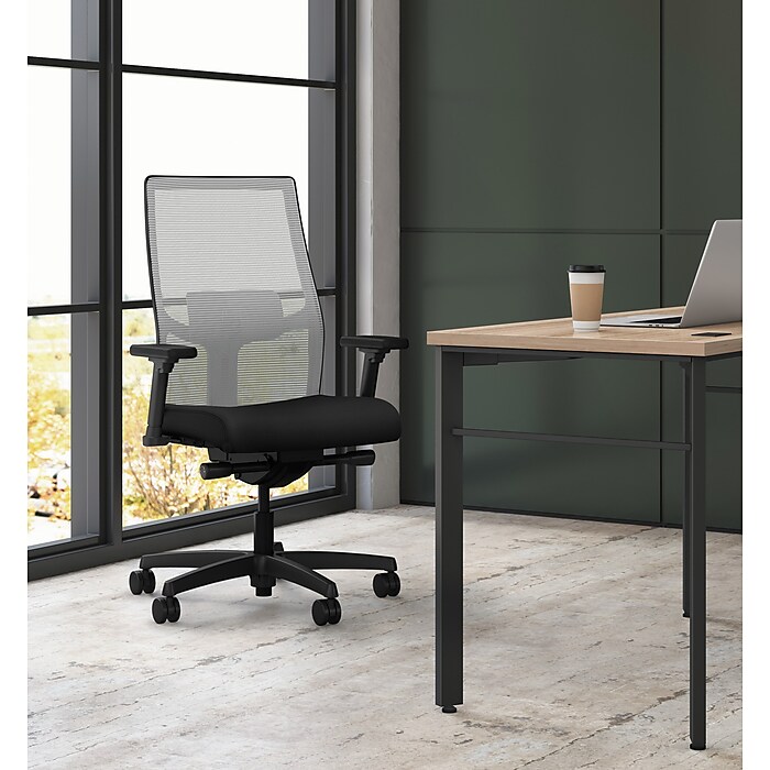 HON Ignition 2.0 Mesh Back Fabric Task Chair, Black/Fog