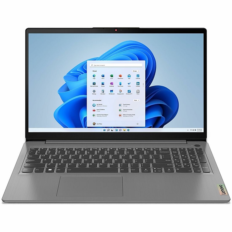 Lenovo IdeaPad 3 15.6" TN Laptop, Intel Core i3, 1.20 GHz, 8GB RAM, 512GB SSD, Windows 11, Arctic Gray (82RK01AEUS) image 1