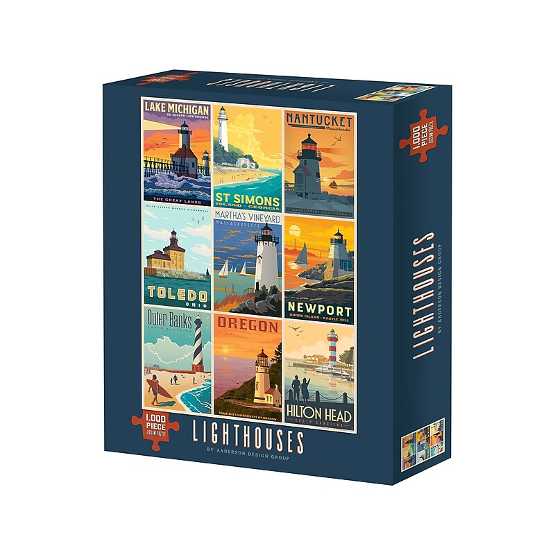 Willow Creek Lighthouses by Anderson Design Group 1000-Piece Jigsaw Puzzle (49199) image 1