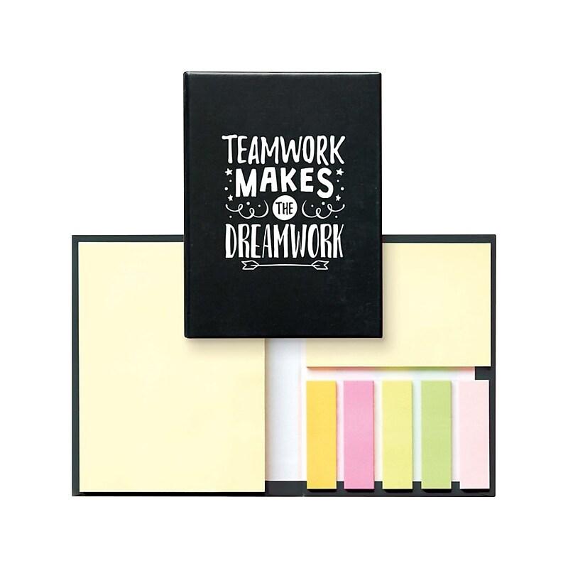 Baudville Teamwork Makes the Dream Work Notes Combo Pack, Black, 150 Sheet/Pad, 5 Pads/Pack (1393664P531) image 1